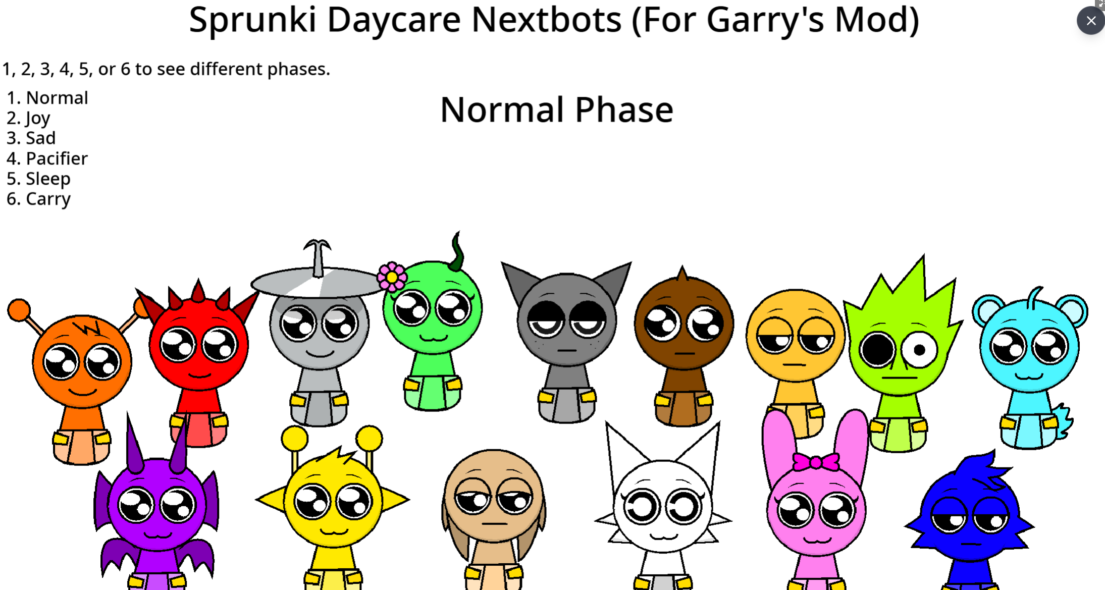 Sprunki Daycare Babies Showcase For Nextbots - The Caretaking Mod That Replaces Chase Mechanics With Four-Phase Baby Behavior